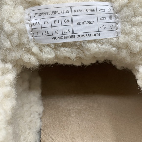 Vionic Uptown Mule Women's Faux Fur Navy Blue Slip On Shoes Casual Cozy - Size 9 - Picture 4 of 7